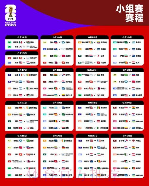 2026世界杯赛程更新 2026世界杯赛程更新